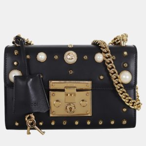 Gucci Black Calfskin Studded Small Padlock Shoulder Bag, Shoulder Bags - Luxury Closet catalog