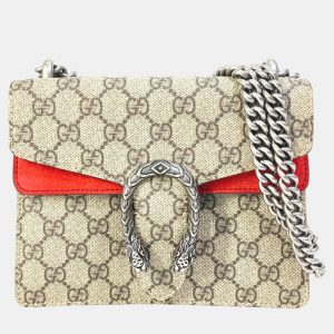 Gucci Beige Red GG Double Chain Crossbody bag, Handbags - Luxury Closet catalog