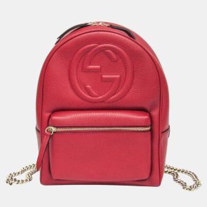 Gucci Red Soho Interlocking G Leather Backpack, Backpacks - Luxury Closet catalog