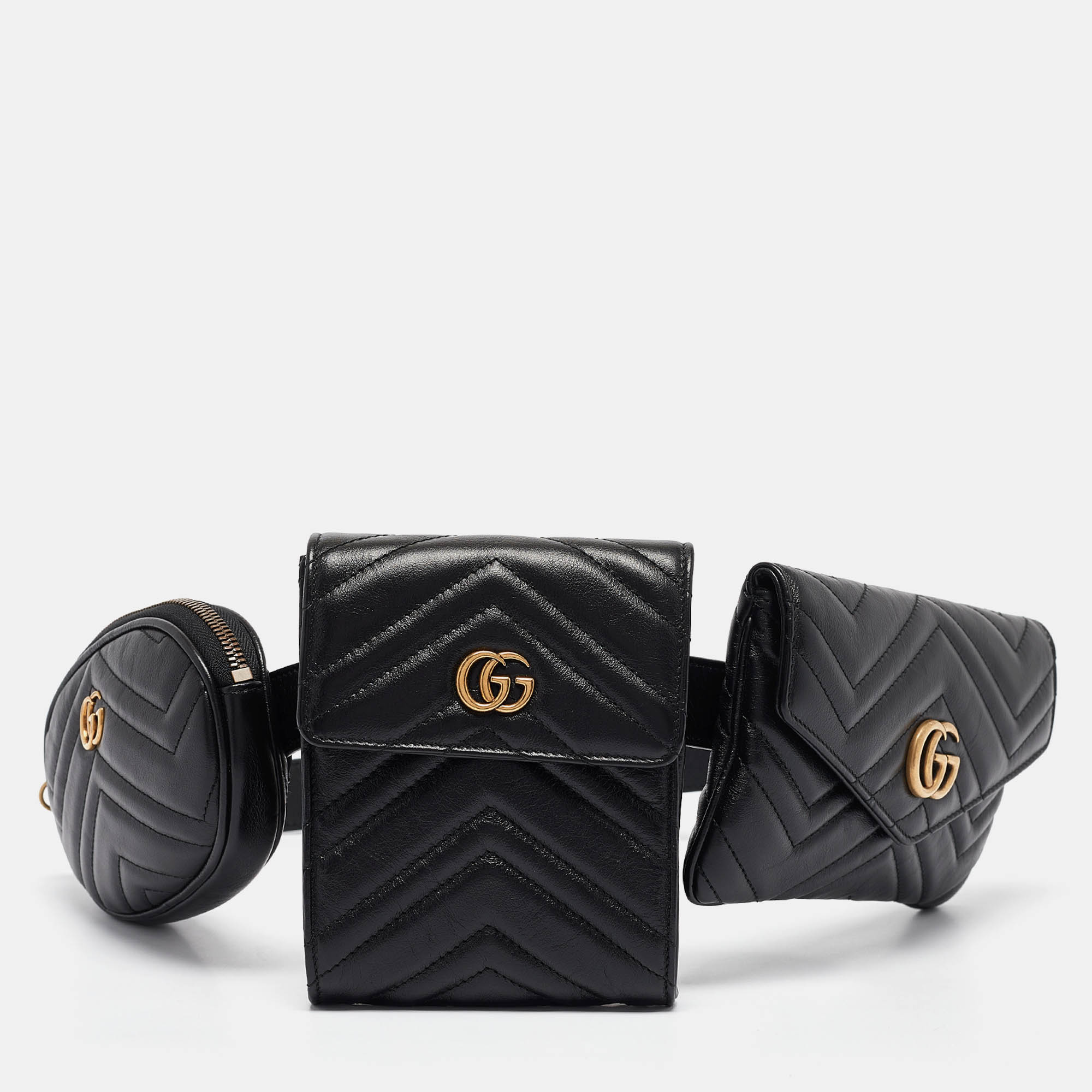 Gucci Black Matelassé Leather GG Marmont 2.0 Multi Belt Bag, Handbags - Luxury Closet catalog