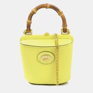 Gucci Leather Yellow Bamboo Handbag, Handbags - Luxury Closet catalog