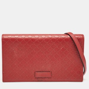 Gucci Red Microguccissima Leather Flap Wallet on Strap, Wallets & Money Clips - Luxury Closet catalog