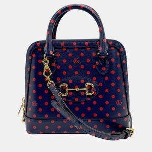 Gucci Leather Navy Red Gold Horsebit Shoulder Bag, Shoulder Bags - Luxury Closet catalog