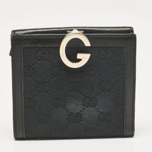 Gucci Black GG Canvas and Leather Charlotte French Wallet, Wallets & Money Clips - Luxury Closet catalog