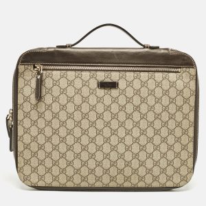 Gucci Dark Brown/Beige GG Supreme Canvas Document Portfolio Case, Handbags - Luxury Closet catalog