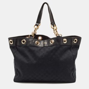 Gucci Black GG Canvas and Leather Positano Tote, Tote Handbags - Luxury Closet catalog