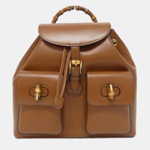 Gucci Brown Leather Bamboo Backpack, Backpacks - Luxury Closet catalog