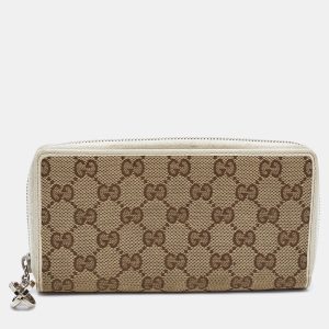 Gucci Beige/Cream GG Canvas and Leather Zip Around Wallet, Wallets & Money Clips - Luxury Closet catalog