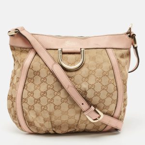 Gucci Light Pink/Beige GG Canvas and Leather Abbey D-Ring Crossbody Bag, Handbags - Luxury Closet catalog