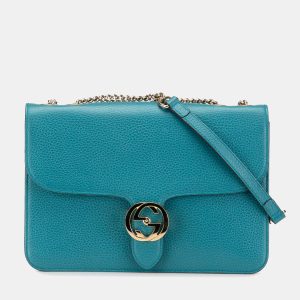 Gucci Blue Medium Dollar Calfskin Interlocking G Crossbody Bag, Shoulder Bags - Luxury Closet catalog