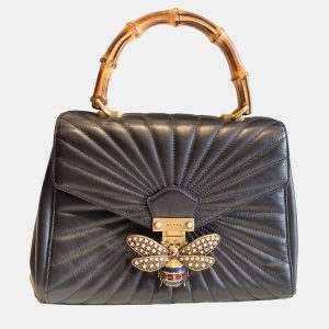 Gucci Black Leather Queen Margaret Top Handle Bag, Satchels - Luxury Closet catalog