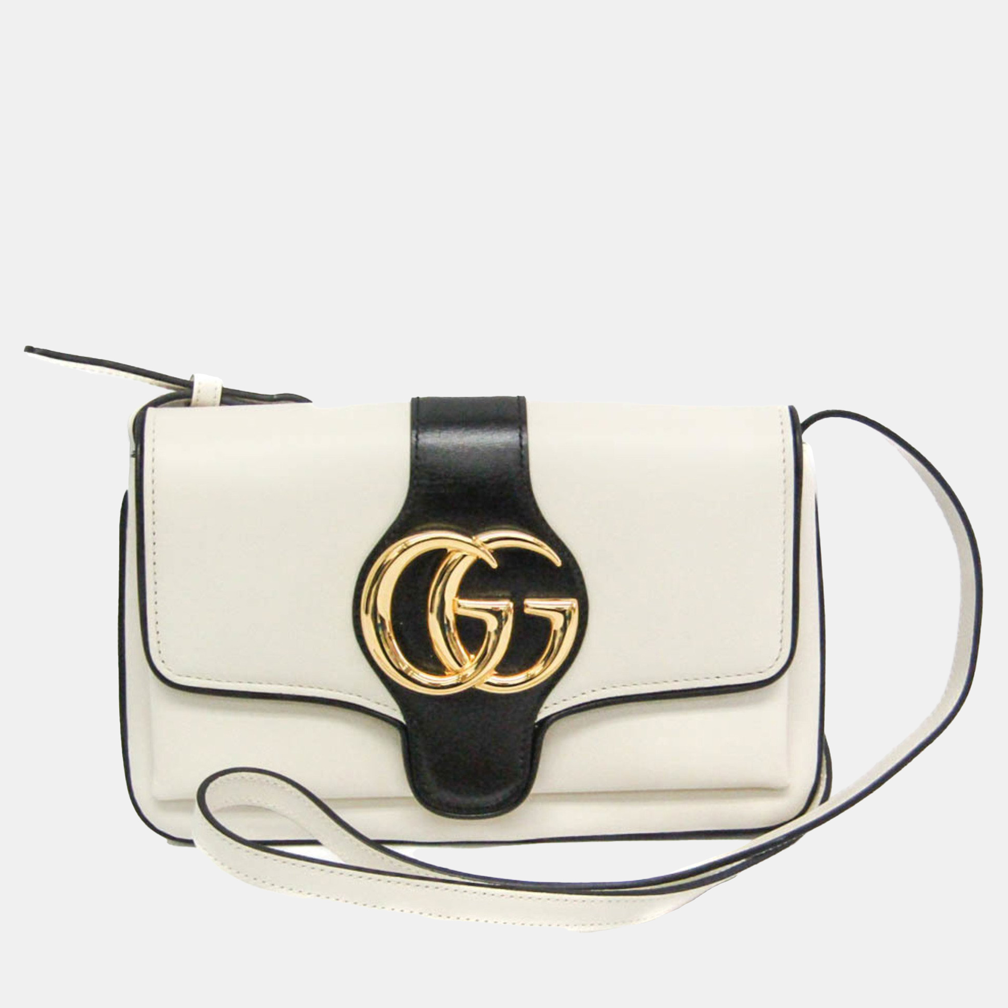 Gucci Black White Leather GG Marmont Arli Shoulder Bag, Shoulder Bags - Luxury Closet catalog