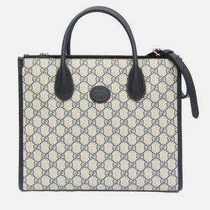 Gucci Beige Navy Leather PVC GG Shoulder Bag, Shoulder Bags - Luxury Closet catalog