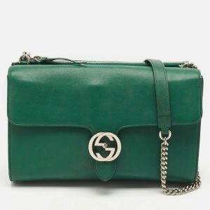 Gucci Green Leather Medium Interlocking G Shoulder Bag, Shoulder Bags - Luxury Closet catalog