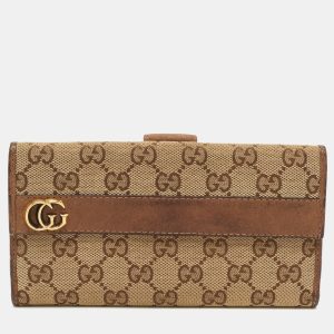 Gucci Beige GG Canvas Double G Continental Wallet, Wallets & Money Clips - Luxury Closet catalog