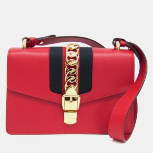 Gucci Red Leather Sylvie Shoulder Bag, Shoulder Bags - Luxury Closet catalog