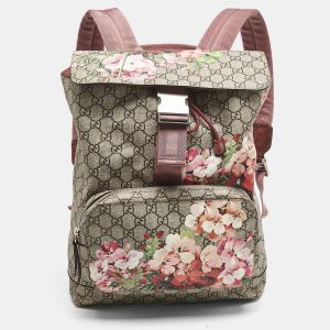Gucci Pink/Beige GG Supreme Canvas Blooms Drawstring Bakcpack, Backpacks - Luxury Closet catalog