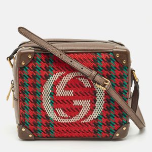 Gucci Multicolor Leather and Tweed Trunk Case Bag, Shoulder Bags - Luxury Closet catalog