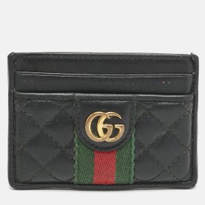 Gucci Black Quilted Leather GG Marmont Card Holder, Wallets & Money Clips - Luxury Closet catalog