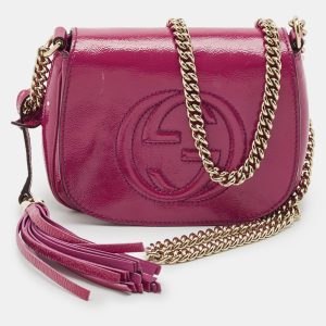 Gucci Fuchsia Patent Leather Soho Flap Shoulder Bag, Shoulder Bags - Luxury Closet catalog