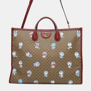 Gucci Brown and Red Mini GG Supreme Canvas and Leather Doraemon Tote Bag, Tote Handbags - Luxury Closet catalog