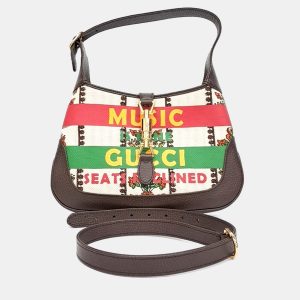 Gucci Multicolor Canvas and Leather Jackie 1961 Small Hobo Bag, Shoulder Bags - Luxury Closet catalog