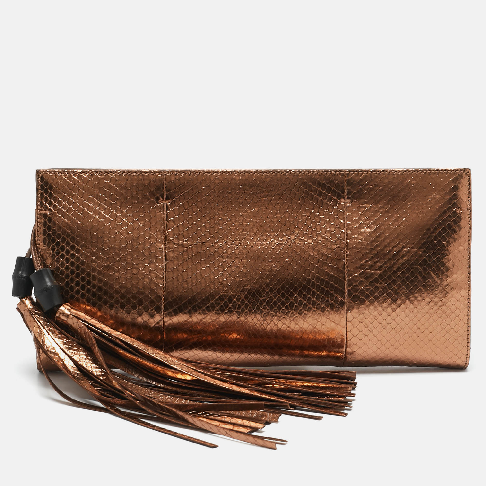Gucci Bronze Python Nouveau Fringe Clutch, Clutches & Special Occasion Bags - Luxury Closet catalog