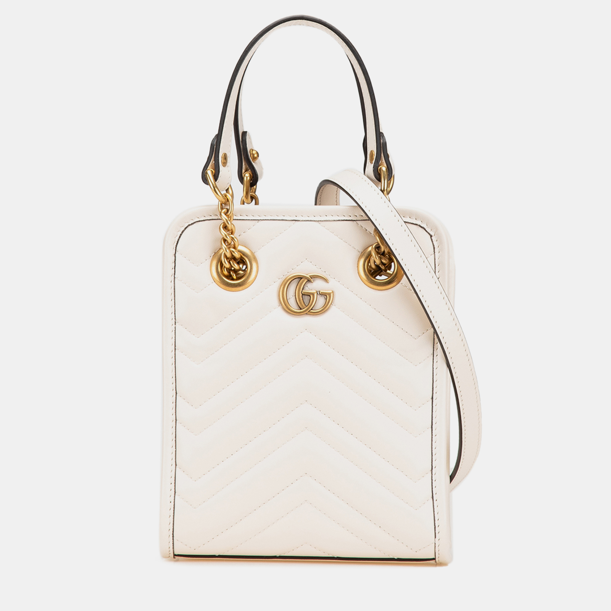Gucci White Mini GG Marmont Matelasse Leather Satchel, Satchels - Luxury Closet catalog