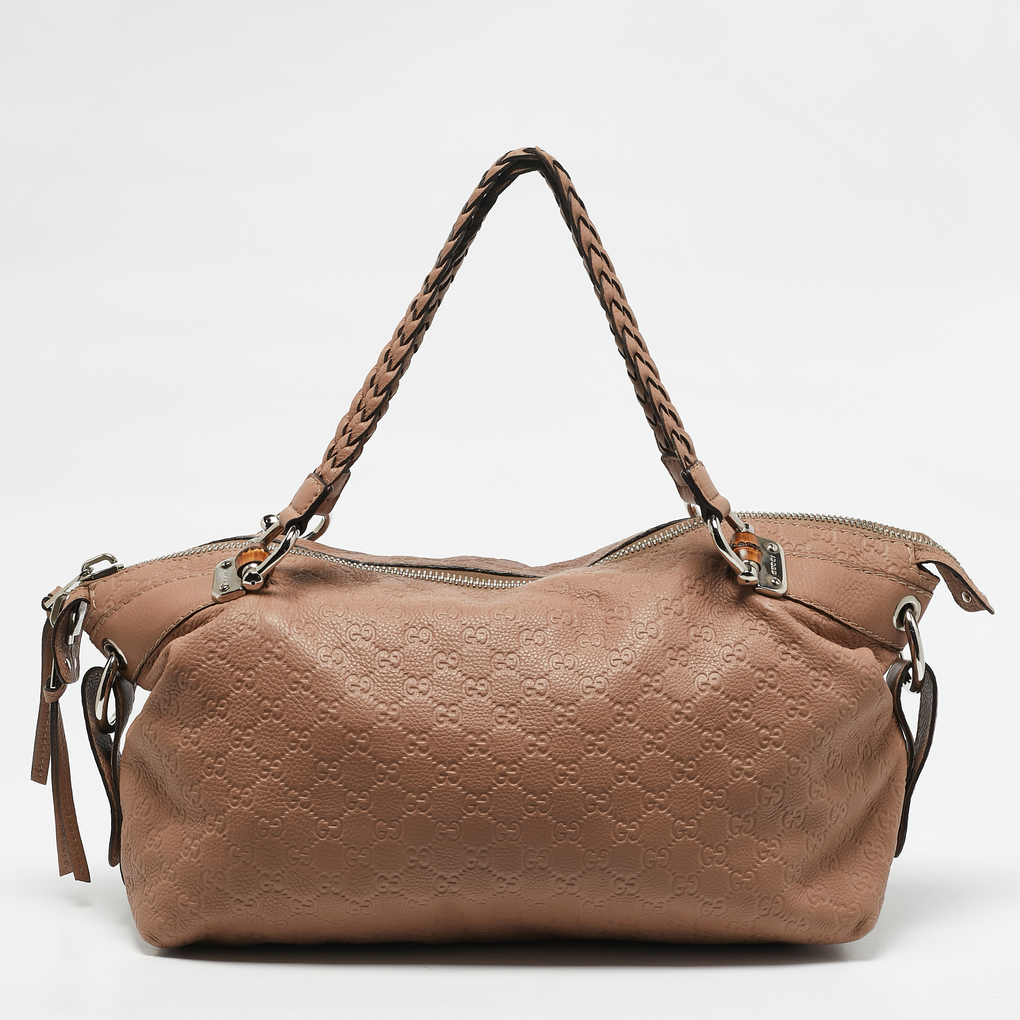 Gucci Old Rose Guccissima Leather Bamboo Bar Shoulder Bag, Shoulder Bags - Luxury Closet catalog