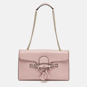 Gucci Pink Microguccissima Leather Medium Emily Chain Shoulder Bag, Shoulder Bags - Luxury Closet catalog