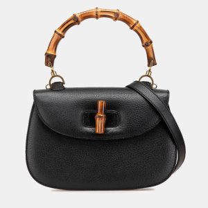 Gucci Black Calfskin Bamboo Night, Satchels - Luxury Closet catalog