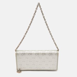 Gucci Metallic Grey GG Imprime Canvas Wallet on Chain, Wallets & Money Clips - Luxury Closet catalog