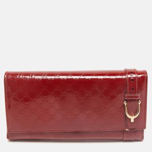 Gucci Red Microguccissima Patent Leather Nice Continental Wallet, Wallets & Money Clips - Luxury Closet catalog