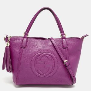 Gucci Fuchsia Pebbled Leather Soho Working Tote, Tote Handbags - Luxury Closet catalog