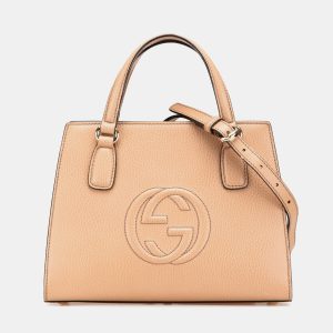 Gucci Brown Medium Leather Soho  Convertible Top Handle, Satchels - Luxury Closet catalog