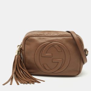 Gucci Brown Leather Small Soho Disco Crossbody Bag, Handbags - Luxury Closet catalog