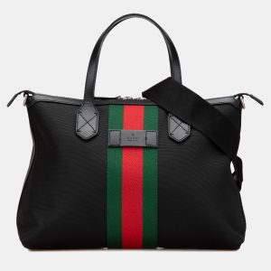 Gucci Black Techno Canvas Web Satchel, Satchels - Luxury Closet catalog