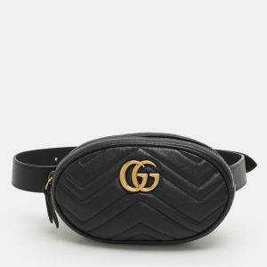 Gucci Black Matelasse Leather GG Marmont Belt Bag, Handbags - Luxury Closet catalog