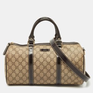 Gucci Beige/Brown GG Supreme Canvas and Leather Medium Joy Boston Bag, Satchels - Luxury Closet catalog