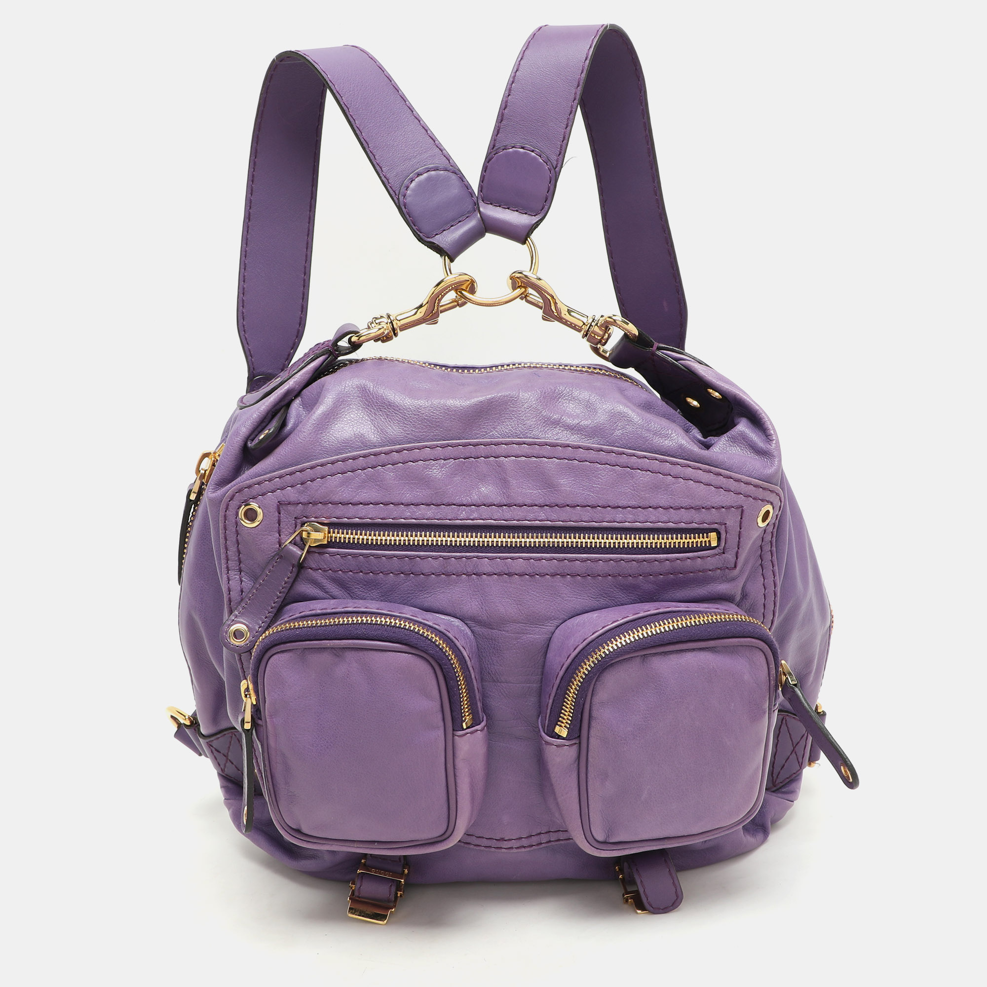 Gucci Purple Leather Medium Darwin Convertible Backpack, Backpacks - Luxury Closet catalog