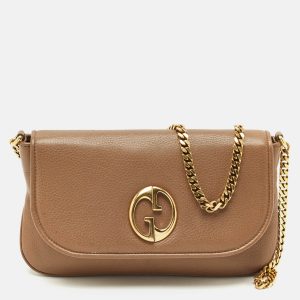 Gucci Brown Leather Medium 1973 Chain Shoulder Bag, Shoulder Bags - Luxury Closet catalog