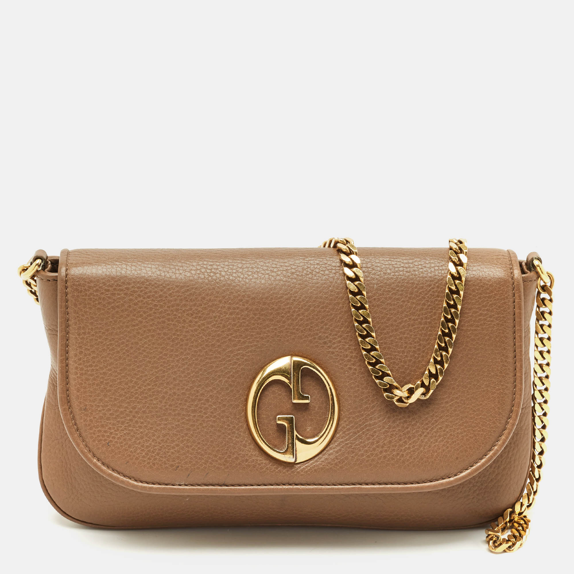 Gucci Brown Leather Medium 1973 Chain Shoulder Bag, Shoulder Bags - Luxury Closet catalog