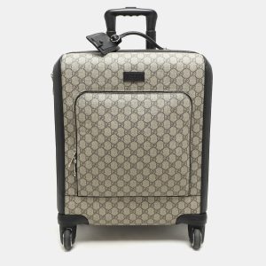 Gucci Beige/Black GG Supreme and Leather Small Cabin Trolley, Handbags - Luxury Closet catalog