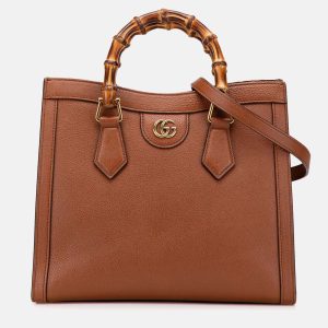 Gucci Brown Small Leather Bamboo Diana Satchel, Satchels - Luxury Closet catalog