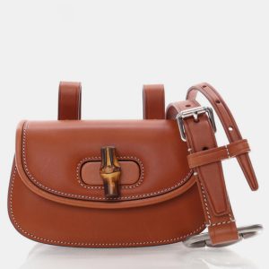 Gucci Bamboo 1947 Mini Brown Calfskin Leather Waist Bag, Handbags - Luxury Closet catalog