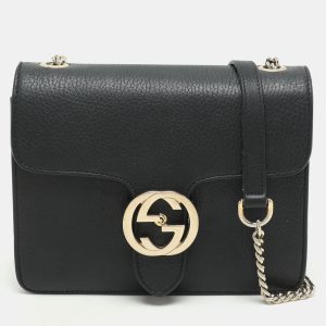 Gucci Black Leather Dollar Interlocking GG Shoulder Bag, Shoulder Bags - Luxury Closet catalog
