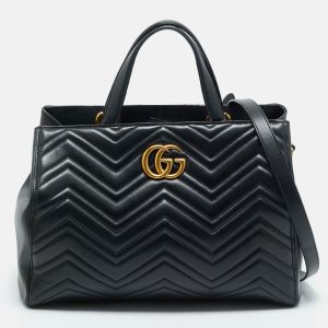 Gucci Black Matelasse Leather Medium GG Marmont Tote, Tote Handbags - Luxury Closet catalog