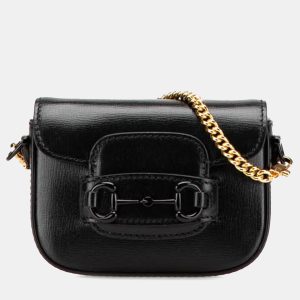 Gucci Black Mini Leather Horsebit 1955 Web Satchel, Satchels - Luxury Closet catalog
