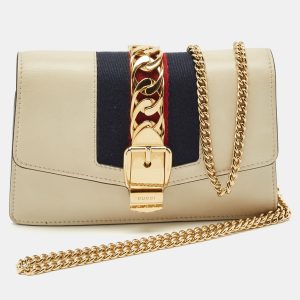 Gucci Off White Leather Super Mini Sylvie Wallet On Chain, Wallets & Money Clips - Luxury Closet catalog