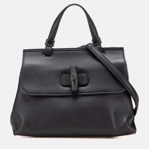 Gucci Black Small Leather Bamboo Daily Satchel, Satchels - Luxury Closet catalog